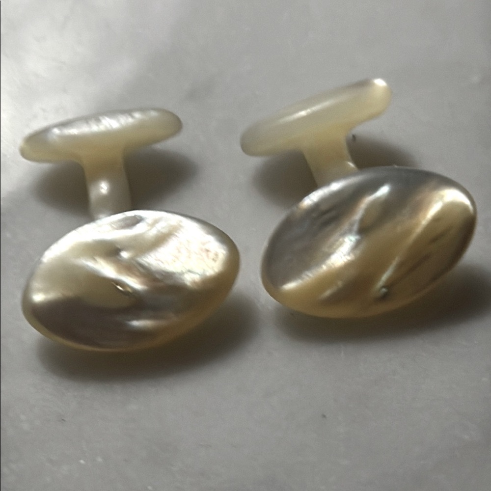 Elegant Carved Mother of Pearl Cuff Links